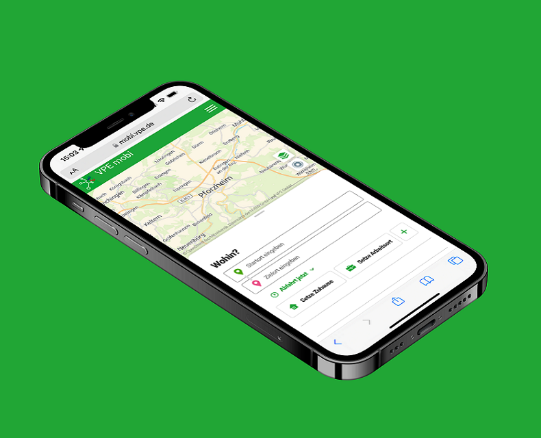 Bild Smartphone mit Anwendung VPEmobi